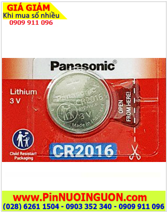 Panasonic CR2016; Pin 3v lithium Panasonic CR2016 (165mAh) chính hãng 